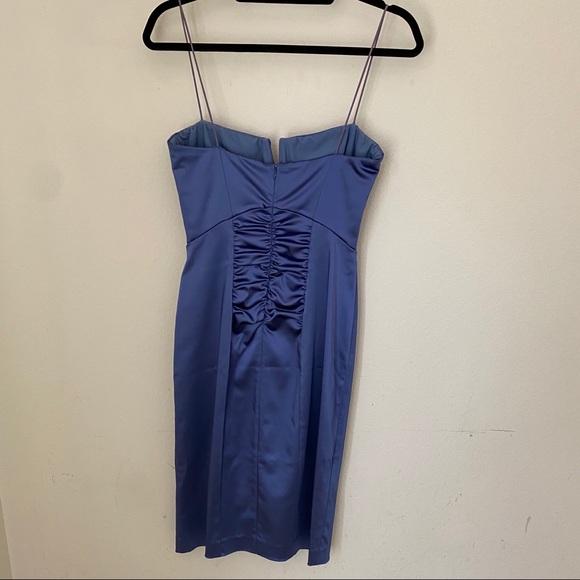 Nicole Miller Collection Blue Satin Cocktail Dress - Picture 14 of 14